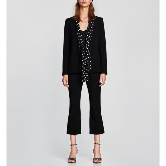 [Zara] Classy Black Polka Dot Scarf Blazer - Picture 11 of 11